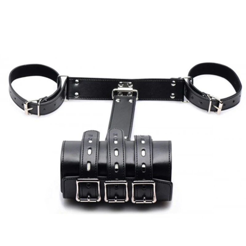 Entrave bdsm en cuir pour couples mains dans le dos_voghion.com