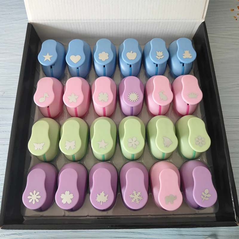어린이용 EVA 폼 커터, 홀 펀치, 공예 종이, 스크랩북, 카드 도구, 학교 손 만들기, 5 인치, 8 인치, 15mm, 24 PC