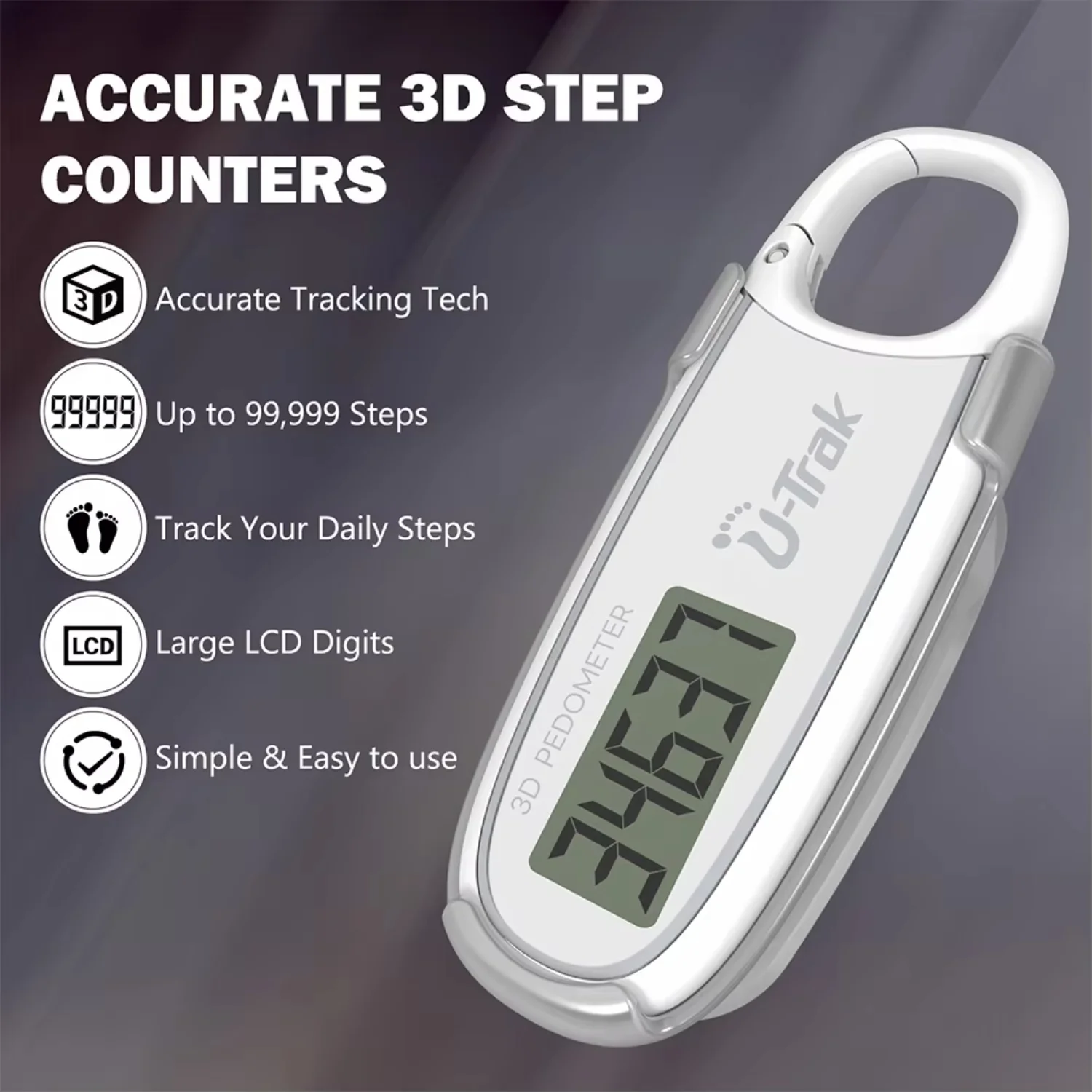 Walking 3D Pedometer Step Counter Large Electronic Pedometer LCD Display Simple Step Tracker Outdoor Sports