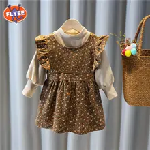 Robe princesse à bretelles pour bébé fille, vêtement Simple, couleur unie, motif feuille de Lotus, Style coréen