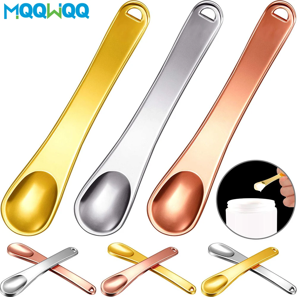 1Pcs Metal Makeup Spatula Mini Spoon Eye Cream Massage Sticks Beauty Scoop for Facial Cosmetic Face Cream Reduce Eye Wrinkles