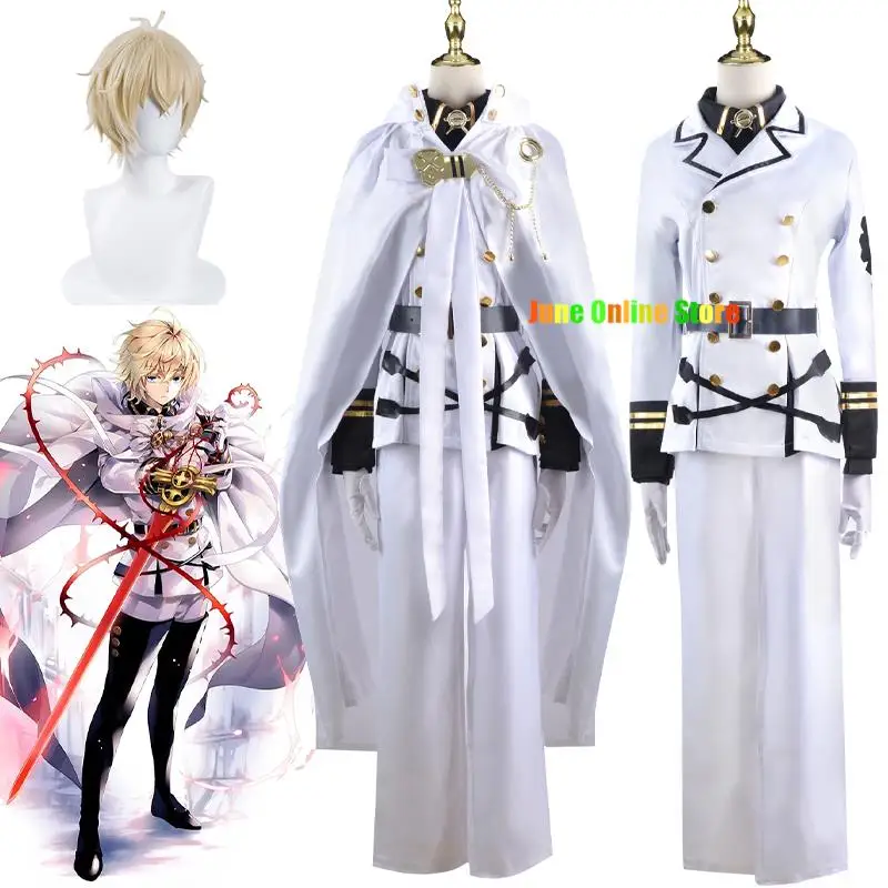 

Anime Mikaela Hyakuya Cosplay Seraph of The End Cosplay Costume Uniform Mikaela Hyakuya Wig Halloween Party Costume for Men