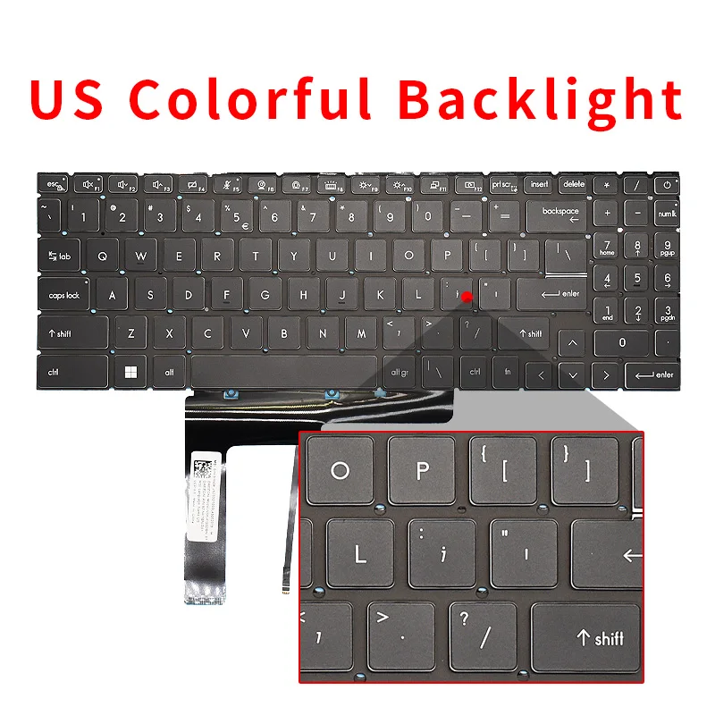 Teclado Portátil com Retroiluminação Eua Russo Msi Katana Gf66 Gf76 Gl76 Gl66 11sc 11uc 11ud 11ue 11ug 12ud Ms1582 Ms-1581 Ms-1583 Novo - Imagem 4