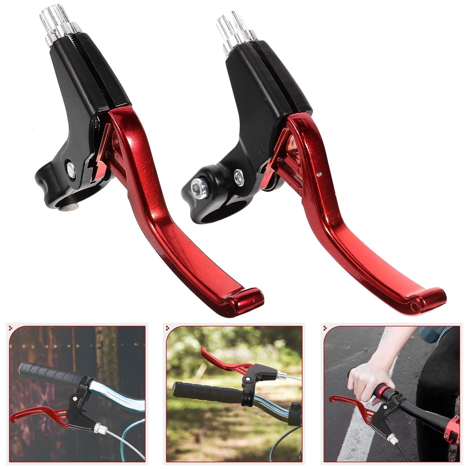 1 Pair Bicycle Speed Racing All Aluminum Alloy Brake Handle Brakes Bicycle Speed Racing All-Aluminum Handle Metal Bike Lever