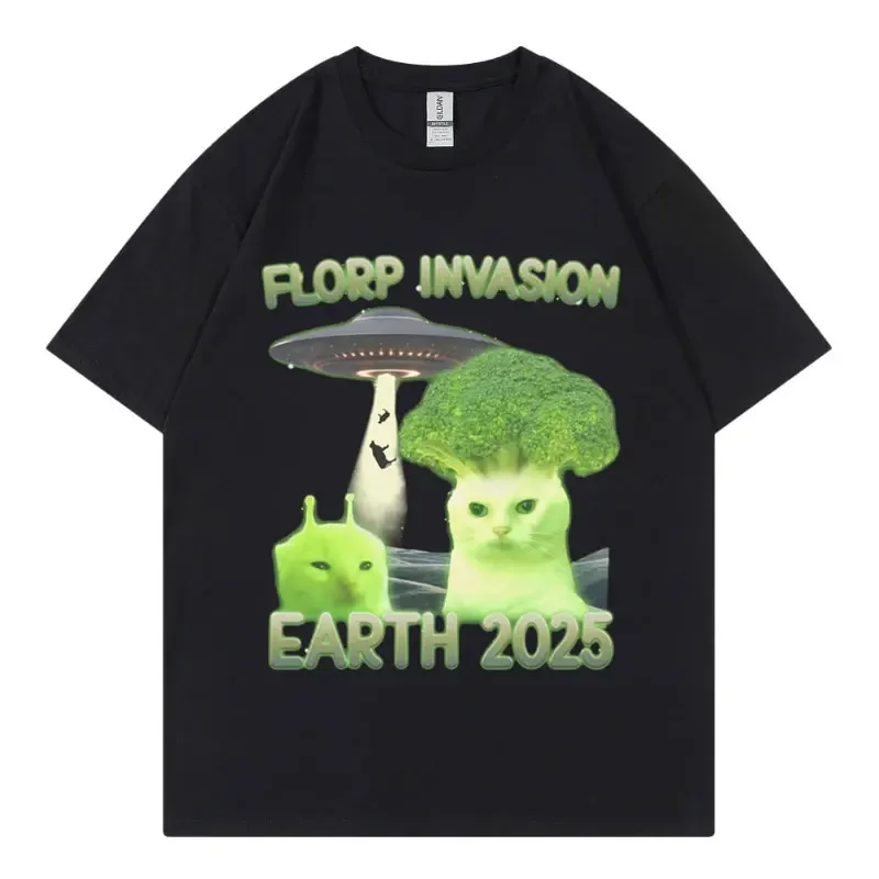 Florp Lnvasion Funny Alien Brainrot Cat Dank Meme T Shirts Fashion Y2k ...