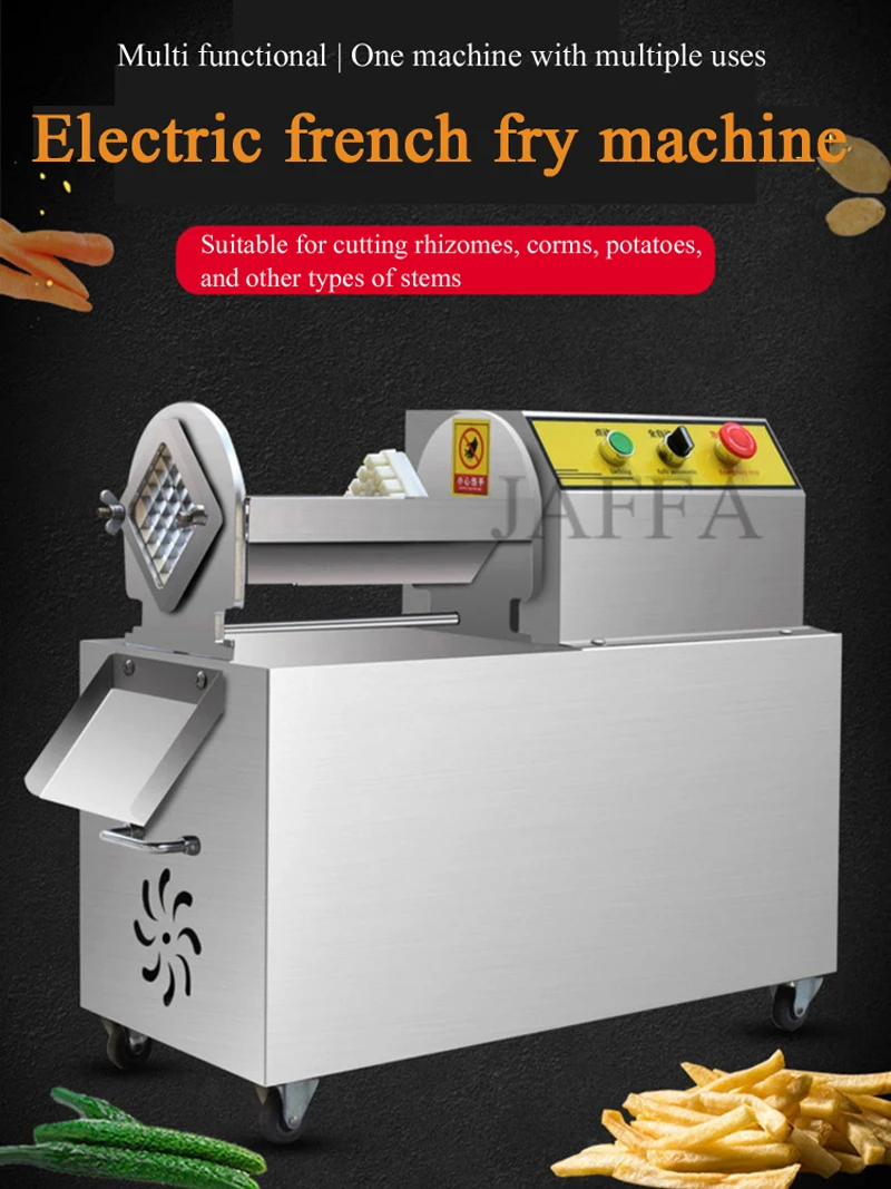 Description Picture 4 of itemElectric Potato Slicer Food Grade Stainless Steel French Fries Vegetable Slicer With 3 Blades Potato Chips Cutter