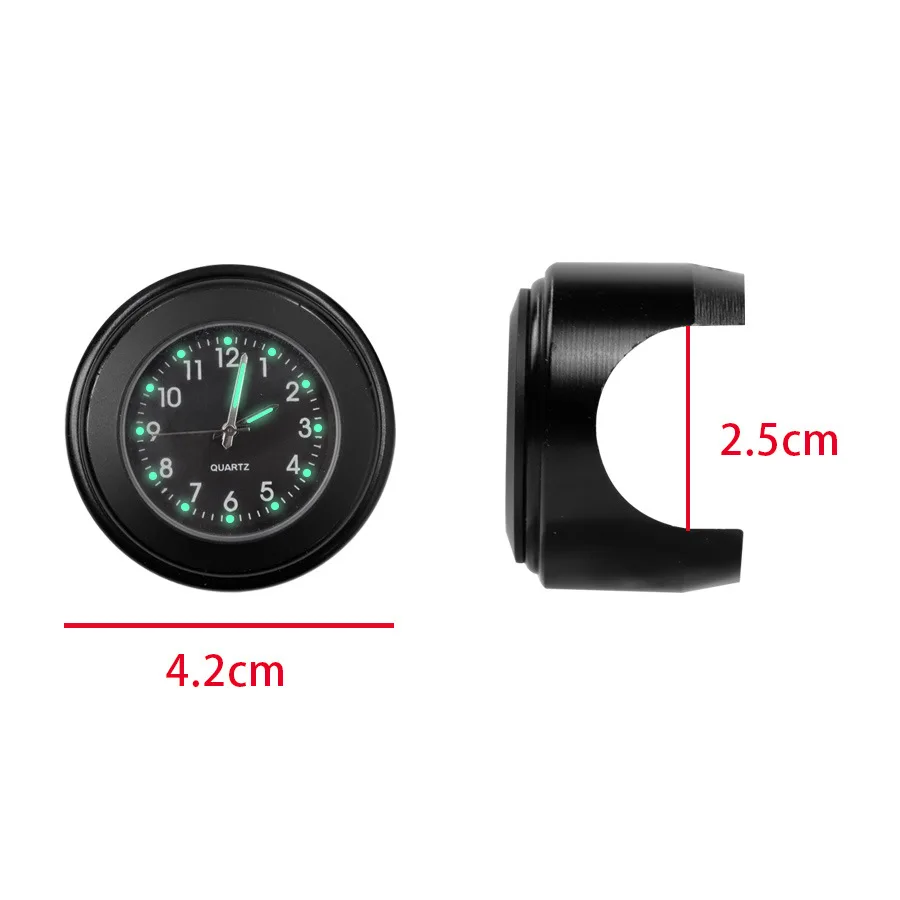 Universal 7/8 Waterproof Chrome Motorcycle Bike Handlebar Mount Quartz Clock Watch Aluminum Luminous Clock Moto Accessories