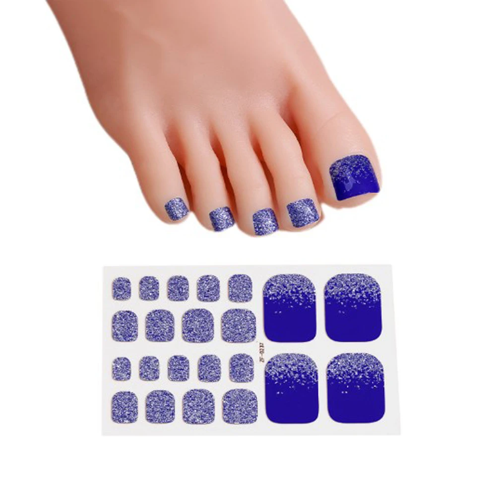 Nail Stickers Nail Art Tools Nail Art Decoration Nail Decals New Nail Polish Film Toenail Stickers Solid Color Glitter Toe Nail Art Sticker DIY Waterproof Adhesive Wraps Decals Decors
