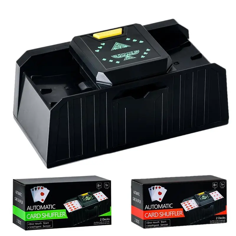 Card shuffler Automatic 2-Deck Battery-Operated Electric Poker Shuffler Timed For Casino Home Party Card Games