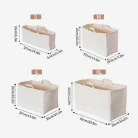 Wardrobe Cotton Linen Clothing Storage Basket Fabric Folding Large Portable Toy Sundries Storage Baskets Storage Organizer White 6