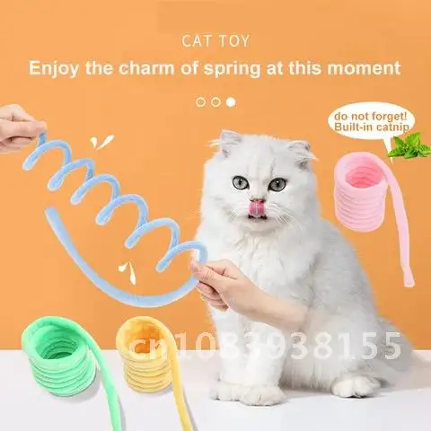 

Catnip Pet Toys Plush Spring-shaped Soft Short Plush Cat Supplies Kitten Teeth Grinding Claws Thumb Bite Cat Mint Toy Pet Cat T