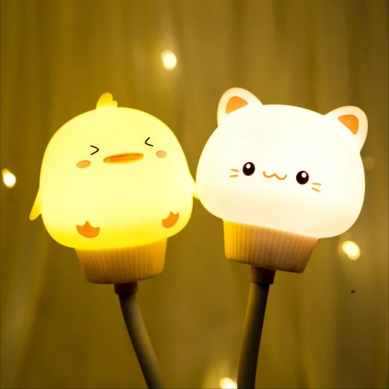 

LED Bear Night Light Usb Touch Control Cartoon Night Lamp Cat Rabbit Bedside Table Lamp For Kid Children Gift Bedroom Decoration