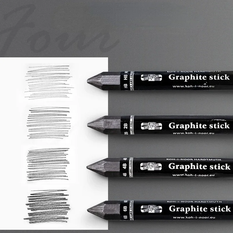 HB/2B/4B/6B Woodless Hexagonal Graphite Stick Pencil Bold Black Charcoal Art Student Sketch Painting Graphite Pen 2