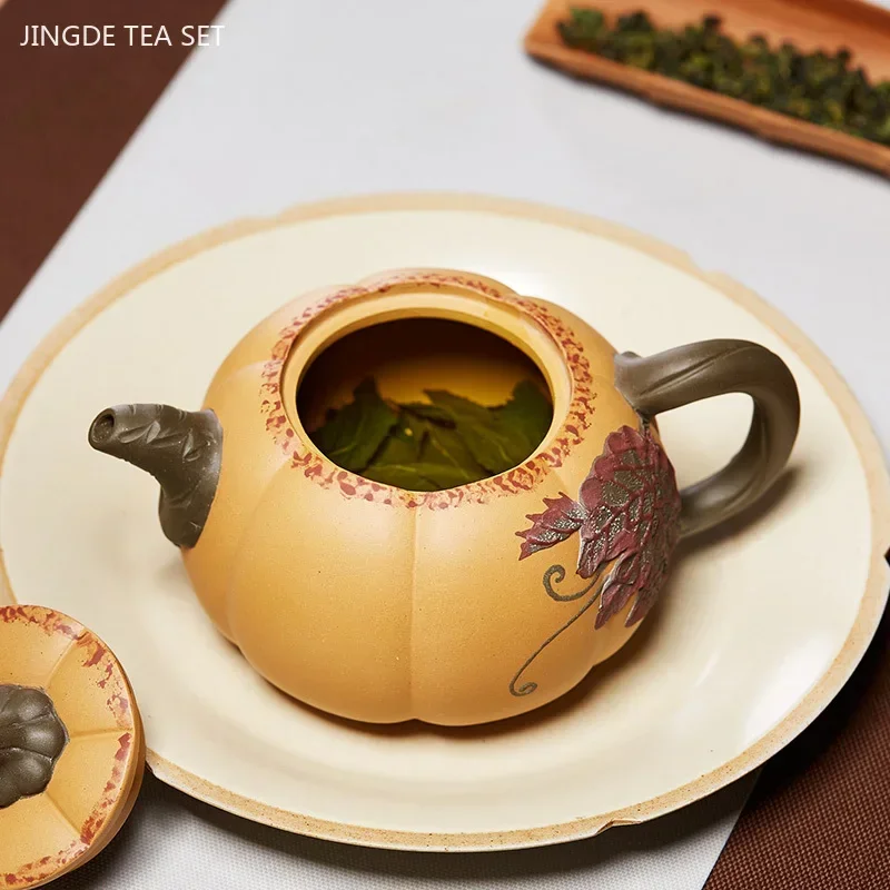 200/300ml Boutique Yixing Purple Clay Tea Pot Authentic Section Mud Pumpkin Pot Master Handmade Zisha Beauty Teapot Home Teaware