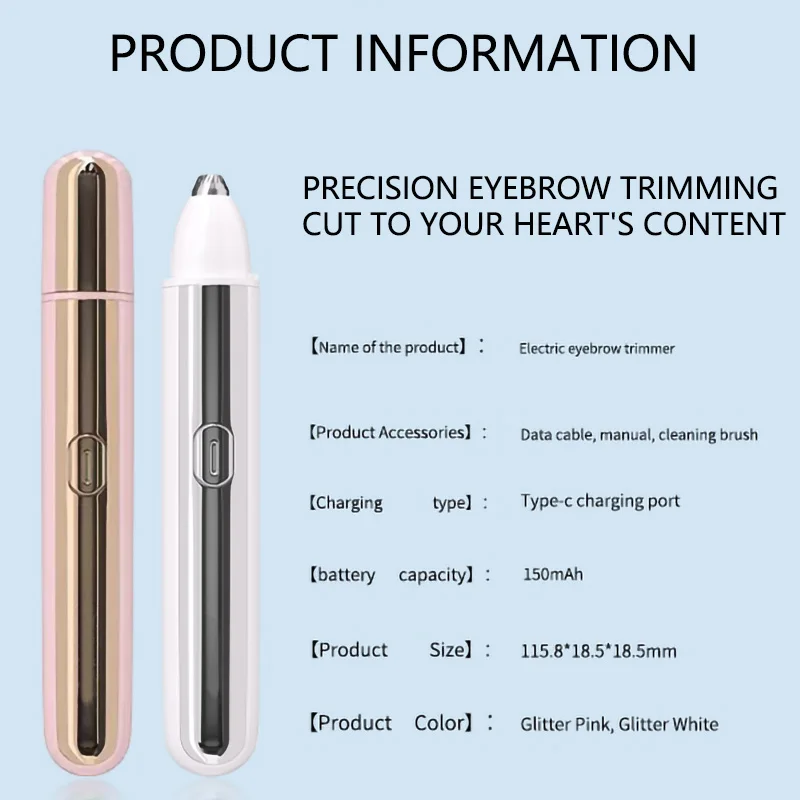 Eyebrow Trimmer for Women, Rechargeable Eyebrow Hair Remover, Painless Electric Razor, Eye Brow and Face Epilator Hair Removal