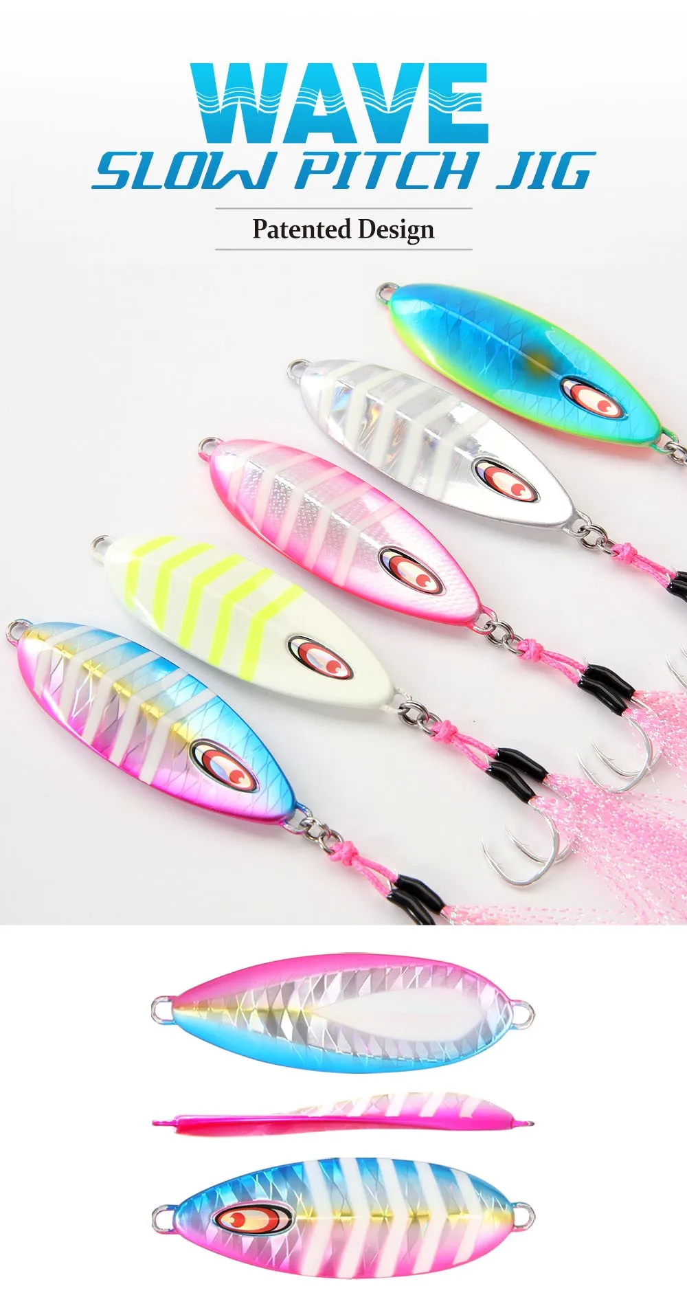 FSTK Jigging Löffel Slow Pitch Jig Meeresangelköder 15 30 40 60 g Shore Cast Jig Shore Künstliches Angelgerät für Salzwasser – Detail 1