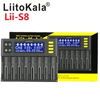 Liitokala lii s8 18650 26650 21700 caricabatterie al litio 1.2V 3.2V 3.7V carica rapida intelligente multifunzione a 8 slot AA AAA LiFePo4
