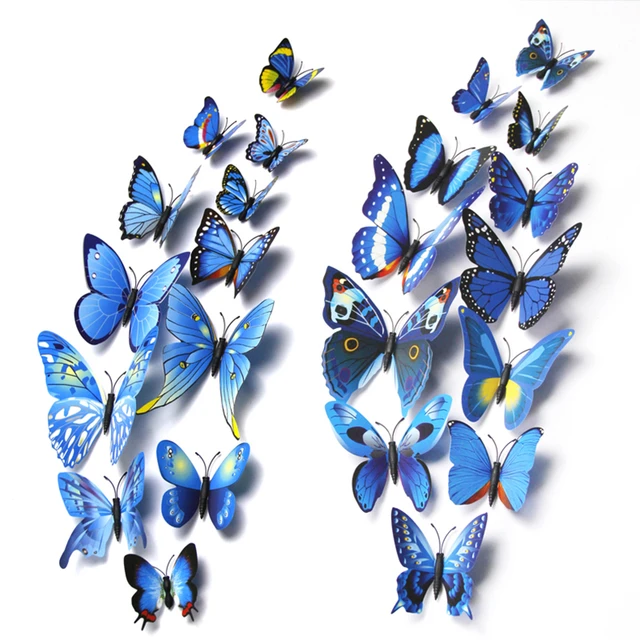 10pcs 3D Monarch Butterfly Sticker Fake Butterflies for Crafts