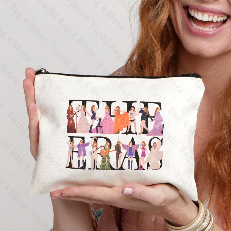 The Eras Tour Ts Album Makeup Bag Fans Gift Girl Taylor Version Travel Cosmetics Organizer Portafoglio Di Lusso Con Astuccio