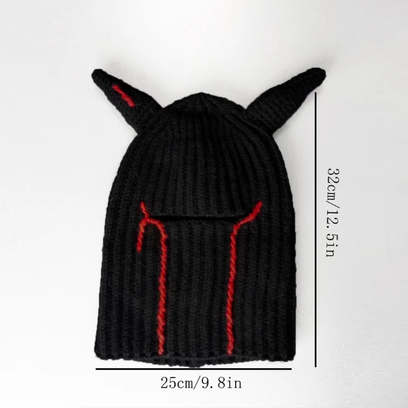 

Girls Knit Beanie Hat Easter Photo Prop Devil Horn Hat Halloween Costume