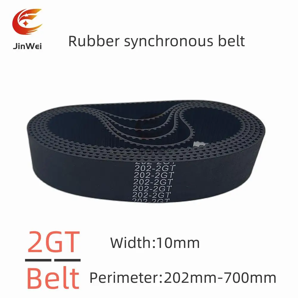 2GT GT2 Width 10mm Rubber Closed-Loop Timing Belt Belt Circumference 202mm-700mm for 3D Printers rubber belt,transmission drive belt,synchronous belt