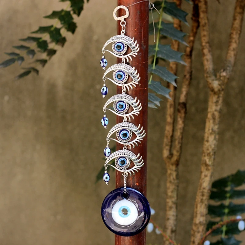 Turkish Blue Evil Eye Amulets Wall Hanging Pendant Home Decor Ornament Blessing 4