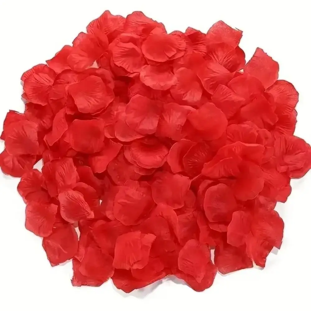 1000pcs 다채로운 인공 장미 꽃잎 패브릭 레드 실크 가짜 꽃 꽃잎 로맨틱 여러 가지 빛깔의 가짜 장미 꽃잎 발렌타인 데이