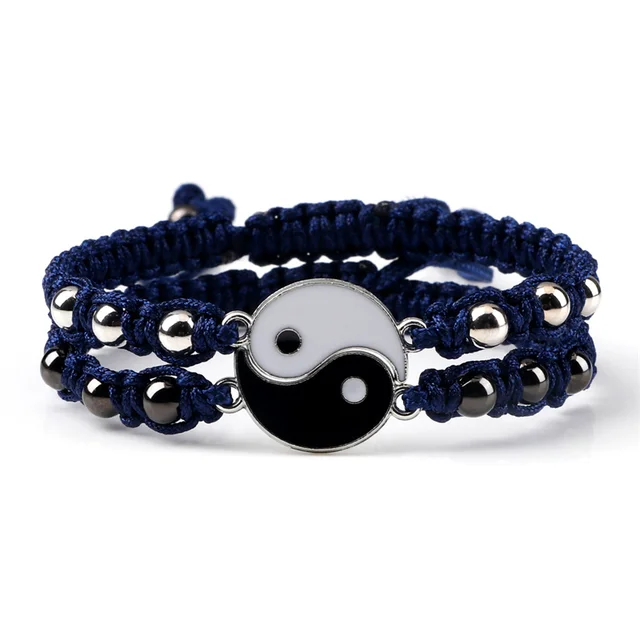 97802-32a908.jpg Bracelet tressé Dragon Tai Chi Gossip pour femmes et hommes, meilleurs amis, réglable, Yin Yang, bijoux de Couple à la mode, 2 pièces/ensemble
