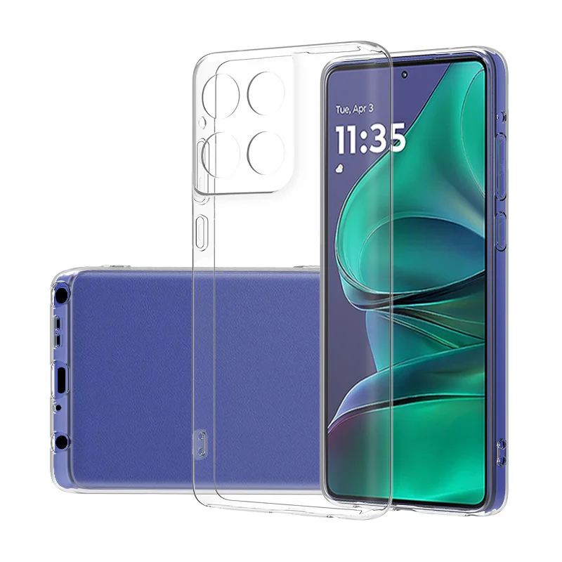 Ultra Thin Transparent TPU Soft Back Cover for Motorola Edge 60 Pro - Clear Phone Case Etui