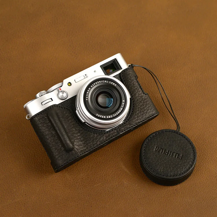 Design For Fujifilm X100v Genuine Leather Half Camera Case Bag Cover