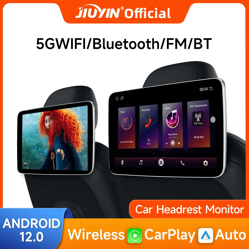 JIUYINCarScreensRearSeatMonitorHeadrestTVScreenAndroidAuto