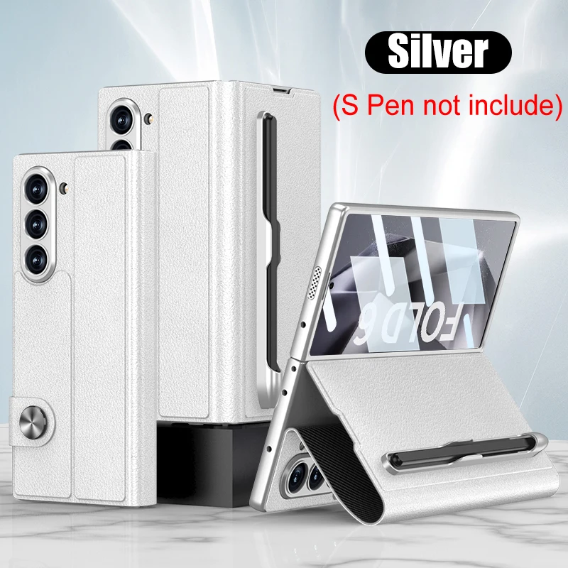 Custodia Flip Cover in Pelle di Lusso per Samsung Galaxy Z Fold 6 con Slot per Penna Pellicola Protettiva in Vetro per Schermo_voghion.com