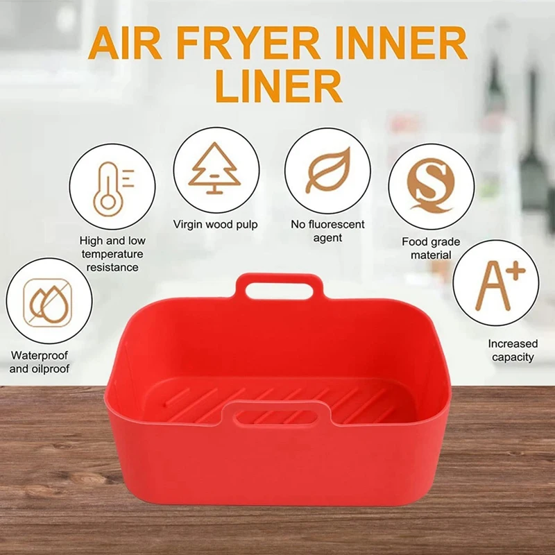 Silicone Air Fryer Liner, 7 PCS Dual Air Fryer Accessories for