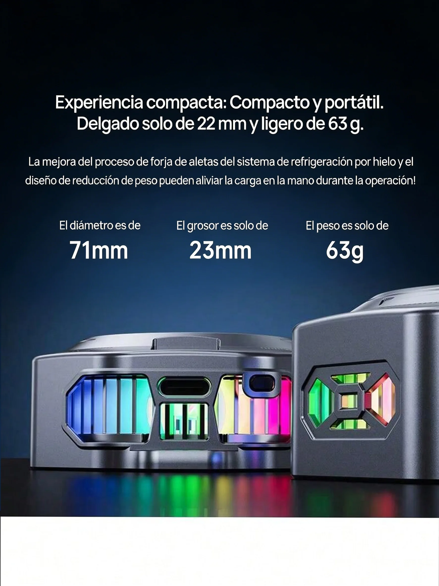 RT-F14 휴대폰 쿨러, 단 63g, 컴팩트하고 휴대 가능합니다.