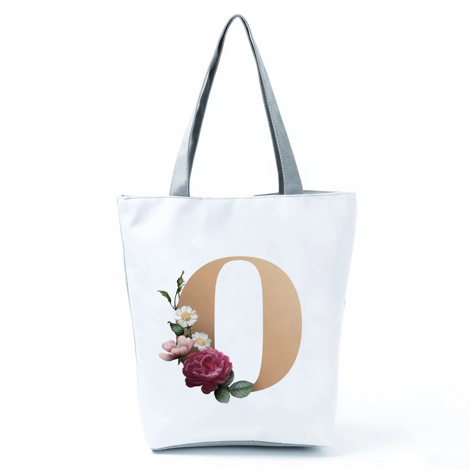 best women's bags for work Floral Letter Shopping Bags Customizable Bag Simple Large Designer Handbags Shoulder Canvas Shopper for Groceries Sac Tote black tote bag