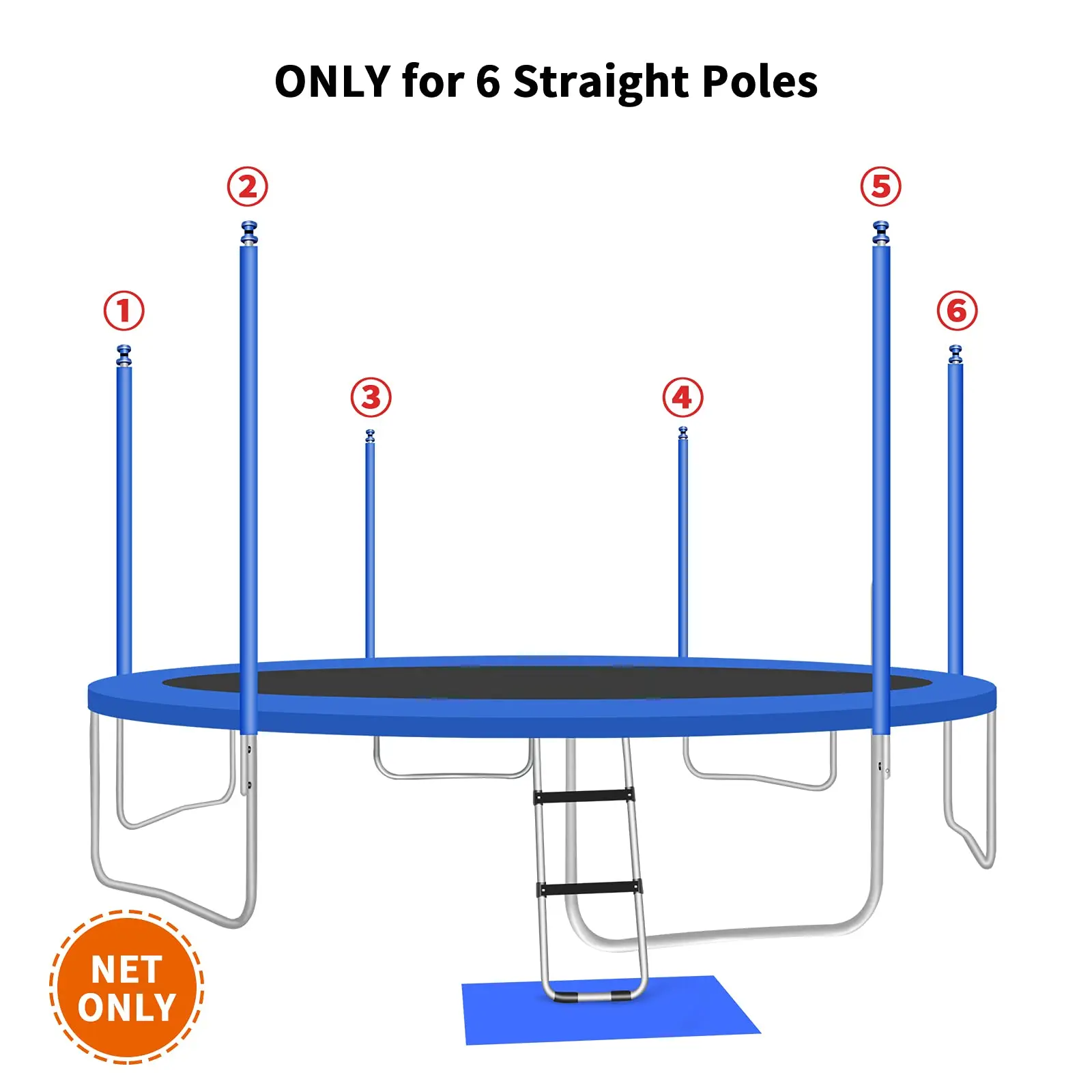 Description Picture 3 of itemReplacement Trampoline Safety Net Enclosure for Round Frame Trampolines, Breathable and Weather-Resistant Trampoline Net