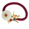 Hair Tie Ponytail Holders Headband Ribbons Rope Jade Gemstone Copper Accessory 6