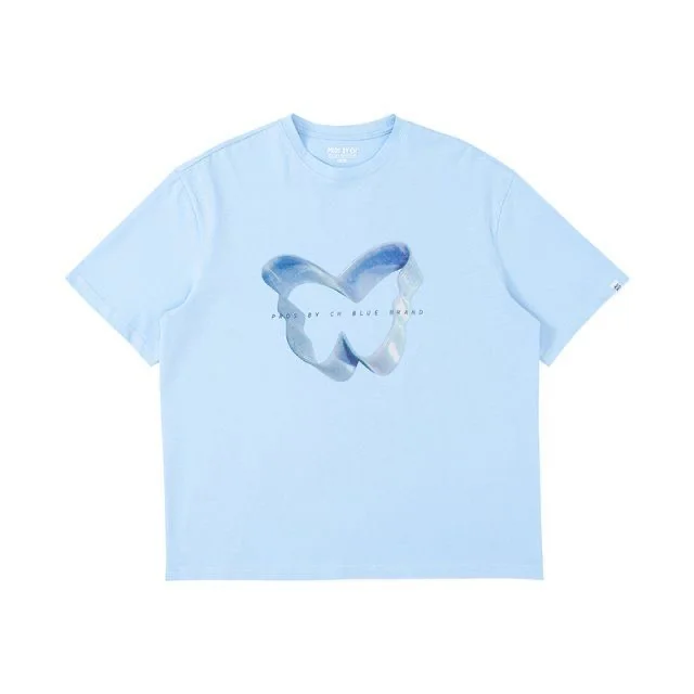 Mobius Strip Butterfly Print T Shirts 100 Cotton Summer Women Y2K T-shirt Oversized Tees Harajuku Casual Loose Short Sleeve Tops