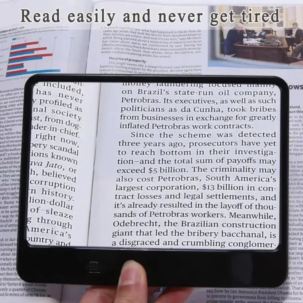 3X Reading Magnifier Large Full Page Magnifying Sheet with LED Lights Lightweight For Books Kids Seniors Reading reading magnifier