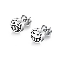 Cosplay Jewelry Accessories Titanium Steel Stud Earrings For Women Men Character Ace Dissymmetry Face Earring Fashion Jewelry 1