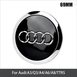 4 - Piece Set 69mm Car Wheel Center Cap Covers Badge (4pcs 69mm Black)