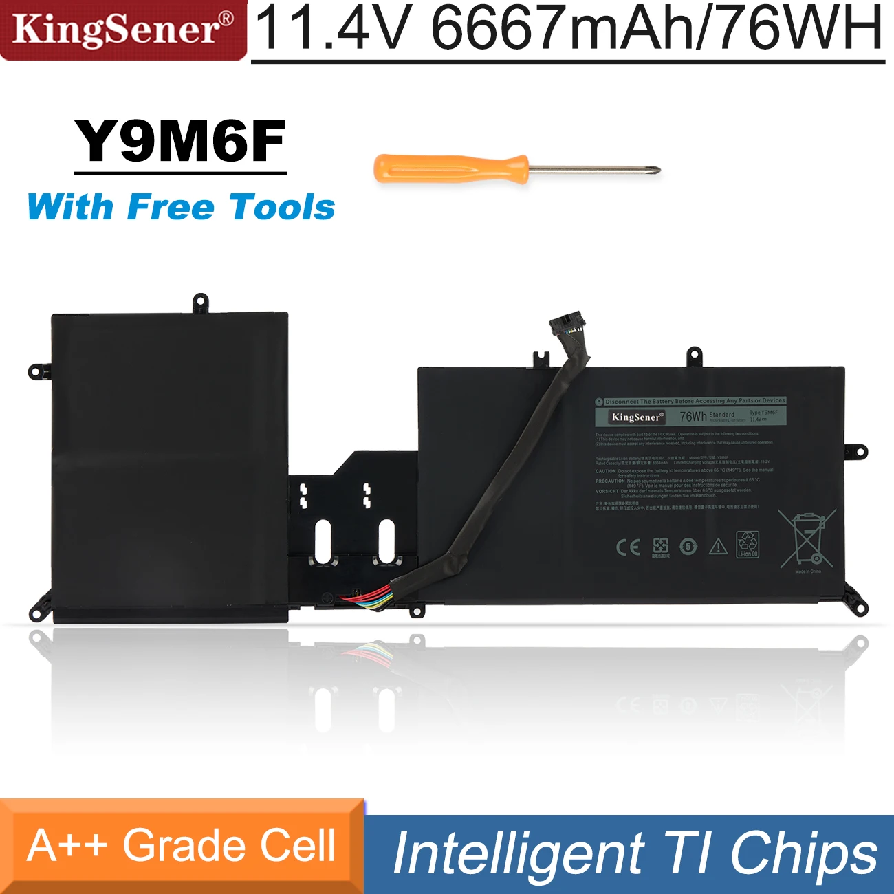 Kingsener-bateria do Portátil para Dell Alienware Y9m6f 08k84y M15 M17 r2 P41e P87f Alw15m C7xd9 R4958w P41e001 P87f001 11.4v 76wh
