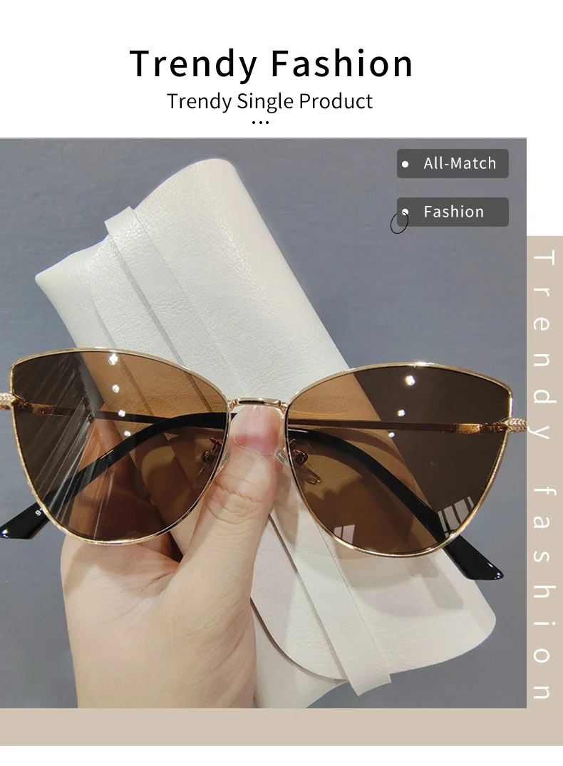 2023 Retro Gradient Small Cat Eye Occhiali da sole per donna Uomo Trendy europeo Anti UV 400 Shades Cateye Occhiali da sole Partito_voghion.com