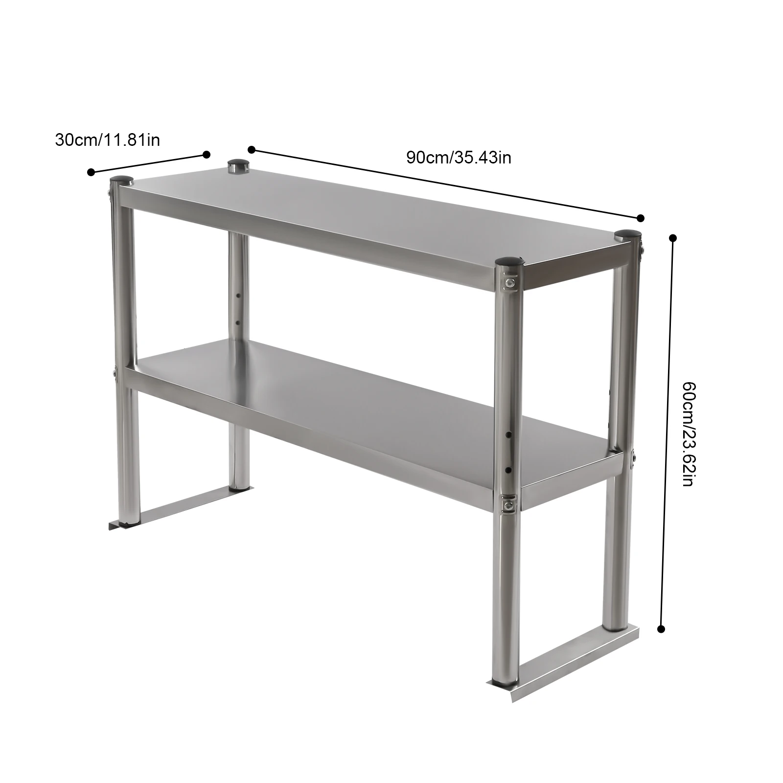 Tabletop Two Levels Of Storage Space Adjustable Shelf For Prep Table 12x36 Inch