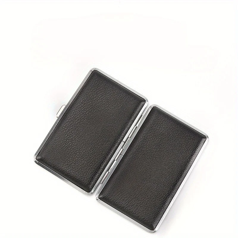 1pc Leather Cigarette Case, Portable Moisture-proof Rectangular Cigarette Case, Ideal for Gifts