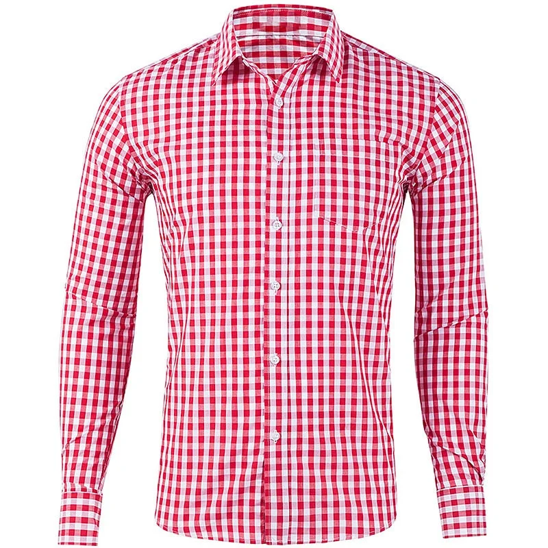 Men's Long Sleeve Shirt Casual Plaid Color Summer 3D Printed Lapel Shirt Summer New Fashion Casual Men's Clothing Unisex Tops 5