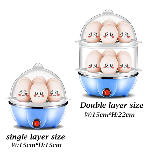 110V/220V 전기 계란 보일러 더블 레이어 다기능 옥수수 계란 커스터드 자동 미니 스티머, 계란 14 개 아침 계란 쿠커 2