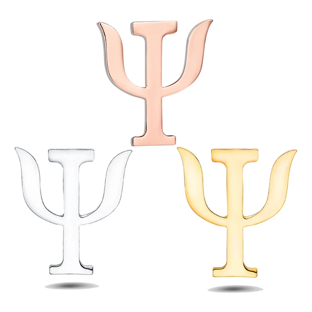 Spille Da Psichiatra Con Lettera Greca - Set Di 4 In Lega Dorata - Per Psicologi, Cappelli O Abbigliamento