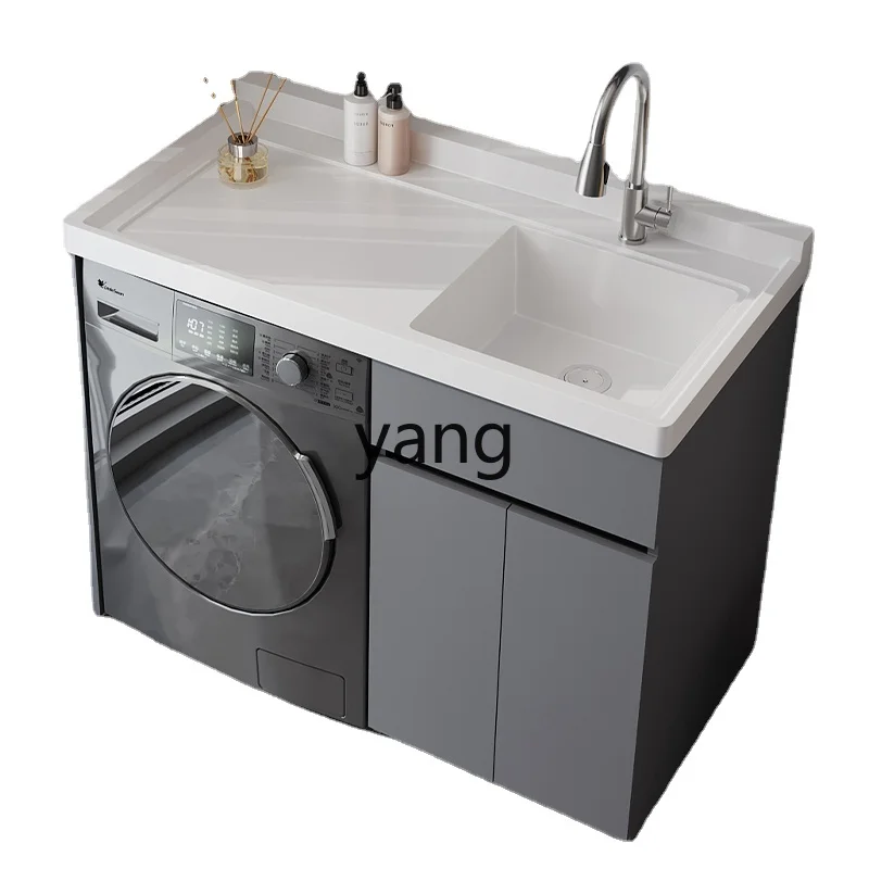 

CX Honeycomb Aluminum Washing Machine Cabinet Balcony without Washboard Laundry Tub Slot Integrated Inter-Platform Basin