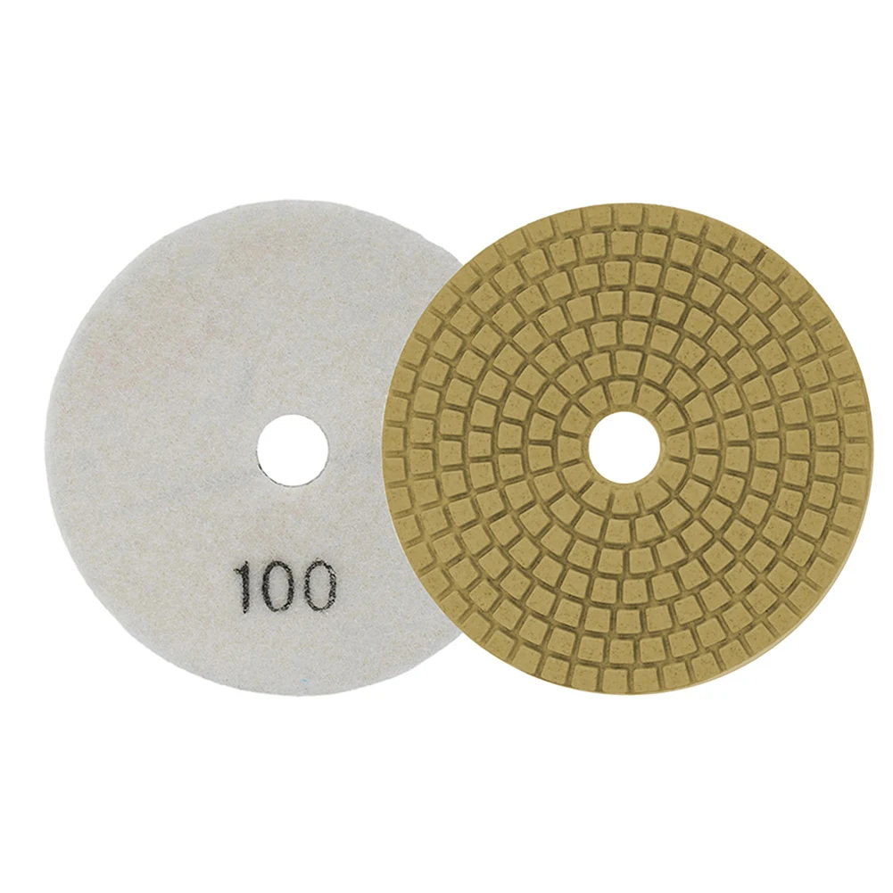 1PC 4inch Wet/Dry Diamond Polishing Pads Hook And Loop Backed Flexible Grinding Discs For Granite Concrete Marble Polishing images - 6